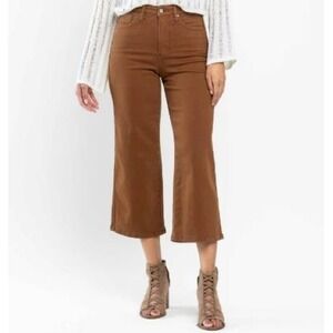 Judy Blue Jeans Womens 32 Brown High Waisted Tummy Control Crop JB88805C